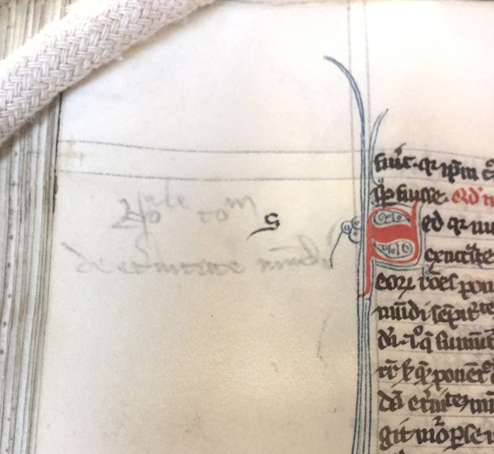 A folio from UTS MS 005, a manuscript of Thomas Aquinas's "Summa contra gentiles." From the Burke Library at Union Theological Seminary, Columbia University in the City of New York.